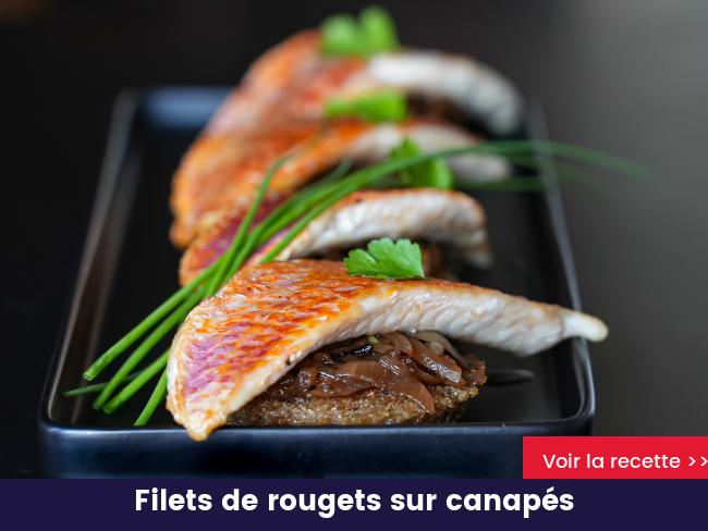 Filets de rougets sur canapés